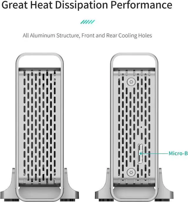 Alt view image 7 of 7 - 3.5 Inch Hard Drive Enclosure, Yottamaster Aluminum USB 3.0 External SATA Enclosure Hard Disk Caddy Reader for 3.5" SATA HDD/SSD up to 16TB, UASP Supported- Designed for Mac[DR1U3-35]