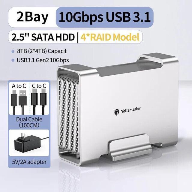 H4GA OImaster 2 Bays 2.5 inch SATA HDD SSD Hard Drive Mobile Rack