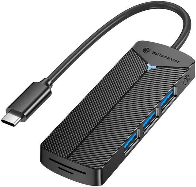 Main image of Yottamaster 4 Port USB HUB Type USB C Splitter & SD TF Card Reader  USB C Adapter for MacBook Accessories Black USB 3.2 TF SD