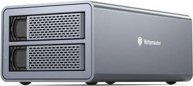 Main image of Yottamaster 2 Bay RAID External Hard Drive Enclosure for 2.5" & 3.5" SATA Hard Drives, USB3.0 RAID Enclosure Support 36TB & RAID 0/1/JBOD/Clone/PM, RAID Drive Storage for Video Photo Backup [FS2RU3]