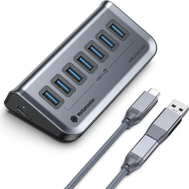 Main image of Yottamaster USB 3.0 Hub 7 Ports, 5Gbps USB Data Hub USB Splitter USB Expander with 1.6ft Cable, USB C Data Hub for Laptop, PC, MacBook, USB Flash Drives, HDD, Printer, Camera, Keyborad (1.6ft)