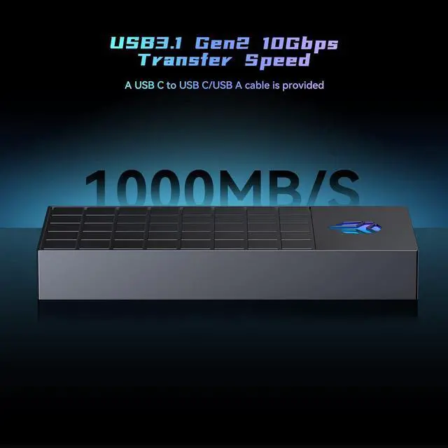 Alt view image 7 of 7 - Yottamast M.2 Gaming RGB NVME Enclosure, USB 3.1 Gen 2 10Gbps SSD Enclosure, External Hard Drive Enclosure Support UASP Trim, Fits PCIe 2280/2260/2242/2230 M Key/B+M Key, up to 4TB (Sliver)