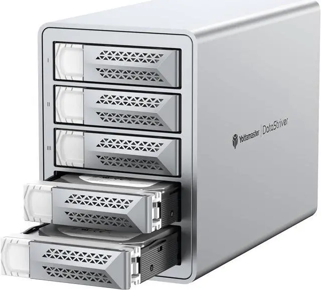 Main image of Yottamaster VN500C3 5 Bay Hard Drive Enclosure, 10Gbps Daisy-Chain 5 Bay DAS, Aluminum USB C DAS Enclosure Support 110TB (5x22TB), Max Up to 330TB for 2.5" & 3.5" SATA HDD/SSD (Diskless)