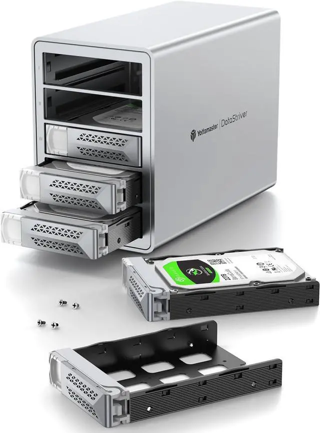 Main image of Yottamaster VN500RU3 5 Bay RAID Hard Drive Enclosure, Aluminum USB3.0 5 Bay RAID Enclosure DAS for 2.5" & 3.5" SATA HDD/SSD, Support 110TB (5x22TB), RAID 1, RAID 5, RAID 10, JBOD (Diskless)