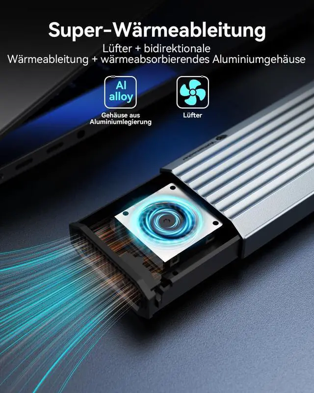 Alt view image 2 of 7 - Yottamaster 40Gbps M2 SSD Enclosure, Tool-Free Installation USB4 M.2 NVMe SSD Support 2230/2242/2260/2280(M-Key - Wide Compatibility with Thunderbolt 4/3, Windows, Linux and Mac