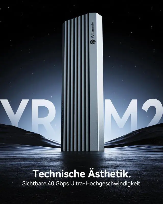 Alt view image 3 of 7 - Yottamaster 40Gbps M2 SSD Enclosure, Tool-Free Installation USB4 M.2 NVMe SSD Support 2230/2242/2260/2280(M-Key - Wide Compatibility with Thunderbolt 4/3, Windows, Linux and Mac