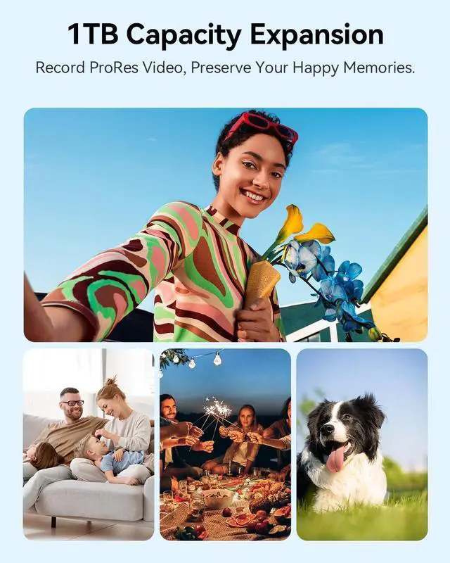 Alt view image 3 of 7 - Yottamaster 1TB Magnetic External SSD, Up to 2000MB/s USB 3.2 Gen 2x2 Portable Solid State Drive, Supports 4K ProRes HDR Compatible with iPhone 16/15 Pro Max, Smartphone, Tablet, Laptop - PF20