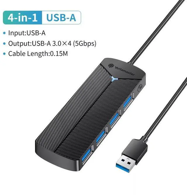 Main image of Yottamaster USB 3.0 Hub 4Port USB Hub USB Splitter USB Expander Type A/C for Laptops Desktop