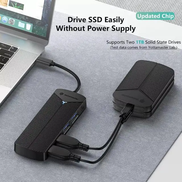 Alt view image 4 of 6 - Yottamaster USB 3.0 Hub 4Port USB Hub USB Splitter USB Expander Type A/C for Laptops Desktop