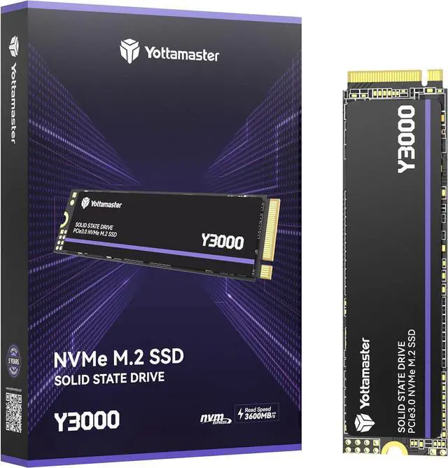 Main image of Yottamaster Y3000 2TB SSD M.2 PCIe 3.0, Up to 3100MB/s, M.2 2280 NVMe Internal Solid State Drive with SLC Cache 3D NAND, Upgrade Storage for PC Computer, Laptop, Gaming