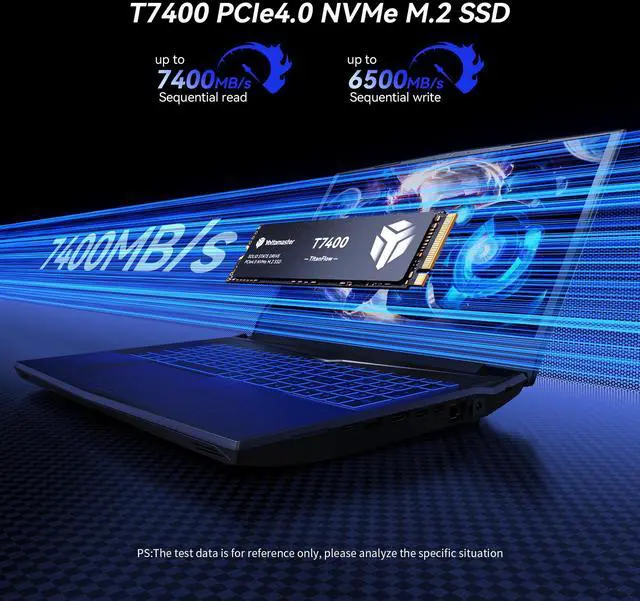 Alt view image 4 of 7 - Yottamaster E-sports grade 2TB SSD, M.2 PCIe Gen4x4 NVME SSD, Up to 7450/6500MB/s Read/Write, 2TB M.2 NVMe Internal Solid State Drive with 3D TLC NAND, Gaming SSD Compatible with PS5, PCs, Laptops