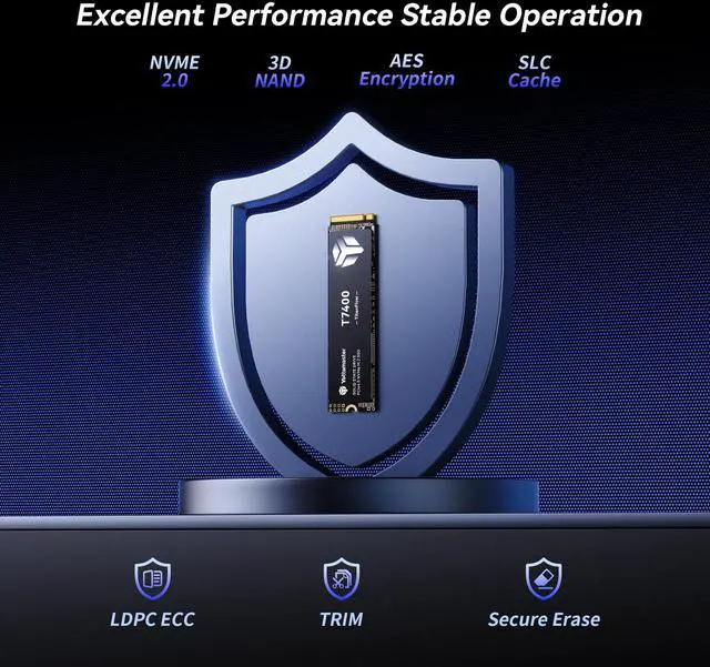 Alt view image 2 of 7 - Yottamaster E-sports grade 2TB SSD, M.2 PCIe Gen4x4 NVME SSD, Up to 7450/6500MB/s Read/Write, 2TB M.2 NVMe Internal Solid State Drive with 3D TLC NAND, Gaming SSD Compatible with PS5, PCs, Laptops