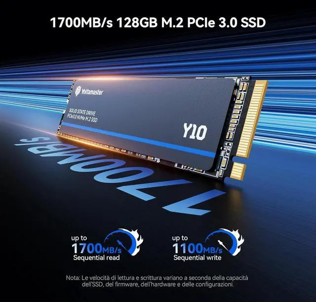 Alt view image 4 of 7 - Yottamaster Gaming-grade128GB SSD M.2 PCIe 3.0, Fino a 1700MB/s, M.2 2280 NVMe Solid State Drive interno con Flash NAND 3D TLC, Aggiornamento dello Storage per PC Computer, Laptop, Gaming
