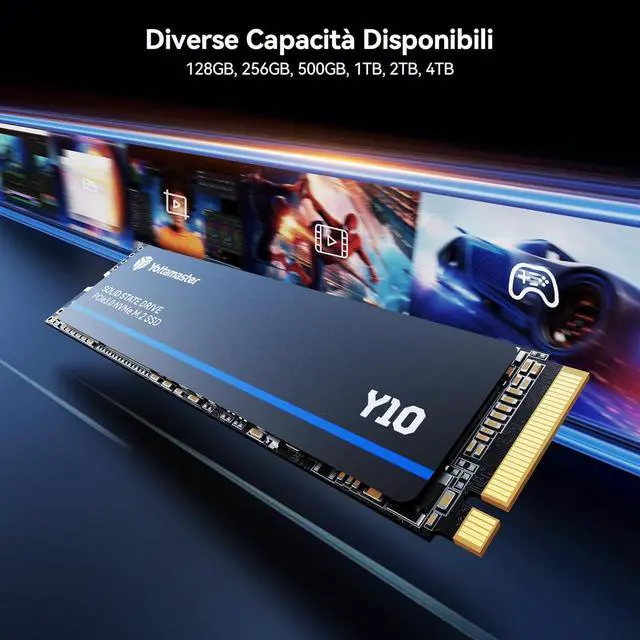 Alt view image 6 of 7 - Yottamaster Gaming-grade128GB SSD M.2 PCIe 3.0, Fino a 1700MB/s, M.2 2280 NVMe Solid State Drive interno con Flash NAND 3D TLC, Aggiornamento dello Storage per PC Computer, Laptop, Gaming