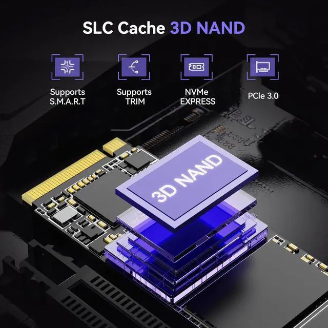 Alt view image 6 of 7 - Yottamaster 2TB Gaming-grade M.2 SSD with M.2 PCIe 3.0 NVMe Interface, 3D NAND Flash Memory Chips, HMB (Host Memory Buffer) Technology and Detachable Heatsink