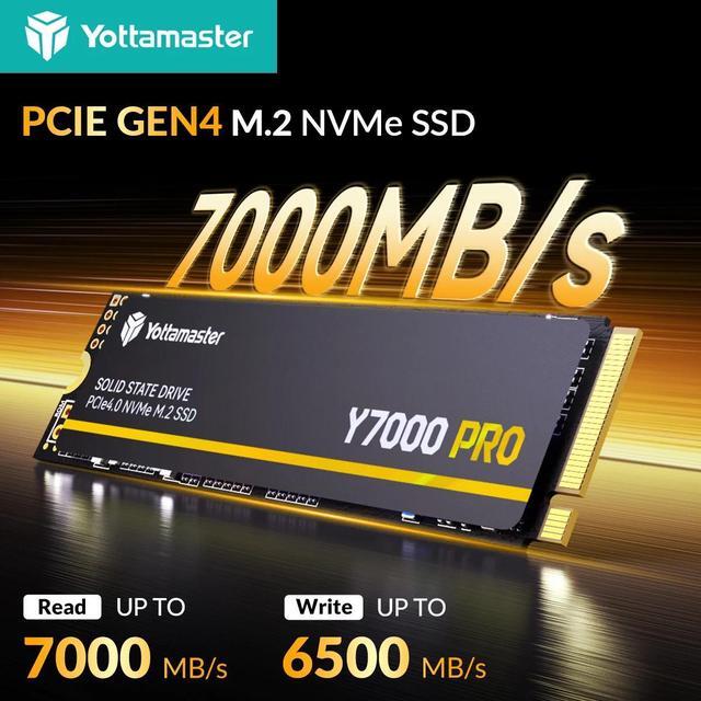 Main image of Yottamaster 4TB Gaming-grade SSD M.2 2280 , featuring M.2 PCIe 4.0 NVMe interface with Xtacking 3.0 architecture TLC flash memory chips, HMB mechanism, third-generation Agile ECC, detachable heatsink.