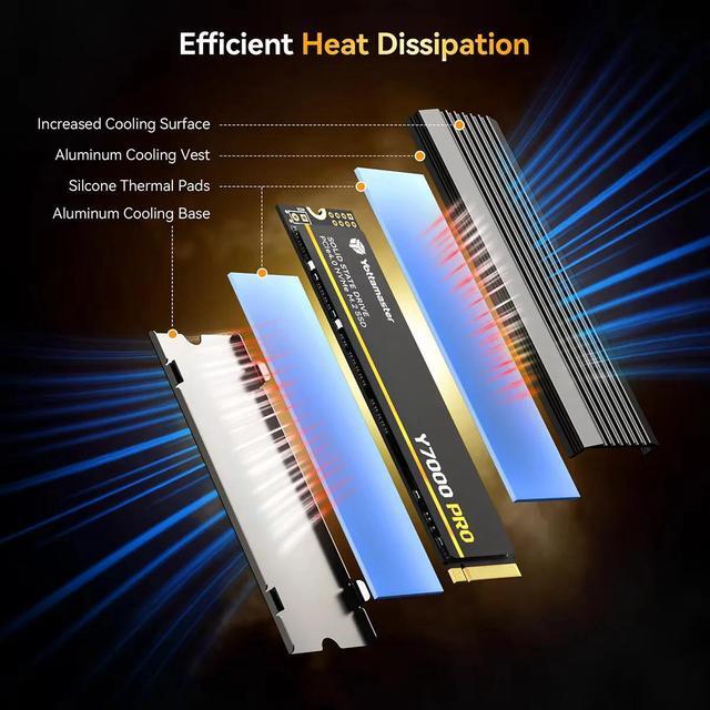 Alt view image 3 of 7 - Yottamaster 4TB Gaming-grade SSD M.2 2280 , featuring M.2 PCIe 4.0 NVMe interface with Xtacking 3.0 architecture TLC flash memory chips, HMB mechanism, third-generation Agile ECC, detachable heatsink.