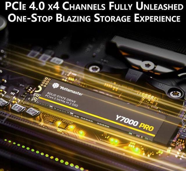 Alt view image 5 of 7 - Yottamaster 4TB Gaming-grade SSD M.2 2280 , featuring M.2 PCIe 4.0 NVMe interface with Xtacking 3.0 architecture TLC flash memory chips, HMB mechanism, third-generation Agile ECC, detachable heatsink.