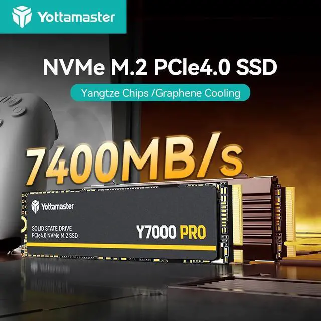 Main image of Yottamaster 512G SSD M.2 PCIe 4.0  Built for Gaming, Up to 7000MB/s, M.2 2280 NVMe Internal Solid State Drive with 3D QLC NAND Flash, Storage Upgrade for PS5, PC, Laptop, and Gaming