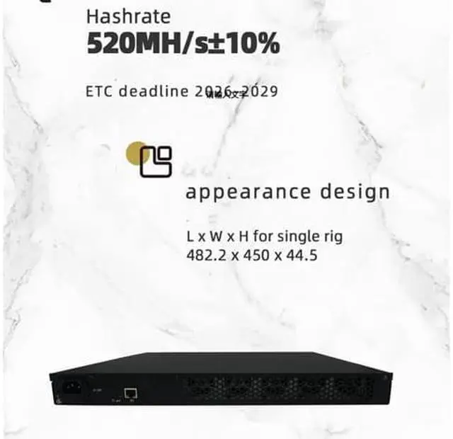 Alt view image 5 of 6 - ETC Miner Machine New Jasminer X4 1U Server ETC Asic Mute Miner Hashrate of 520MH/s with Lowest Consumption 240W Ethereum Miner Supply and Guaranty by ELEC SPACE 180 Days Good for Home Mining