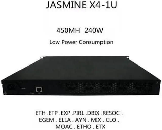 Main image of High Quality Jasminer X4-C 1U ETC ETH Miner Server 450 MH/S Hashrate Blade Server 240W Low Power Consumption Ethereum Mining Machine E3 A10 Pro B7