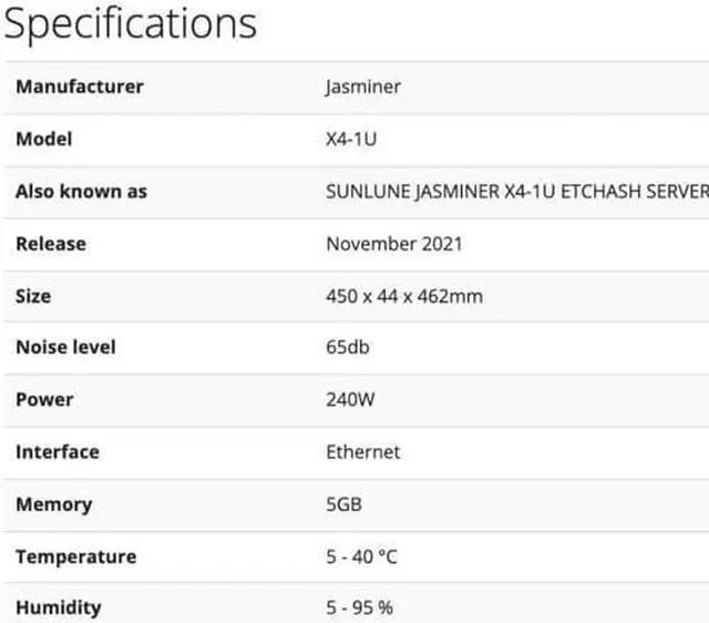 Alt view image 5 of 5 - Release Jasminer X4 Miner 1U Server Architecture 520MH/s Hashrate 240W Power Consumation ETH Miner Ethereum Miner Supply and Guaranty by Egutek 180 Days