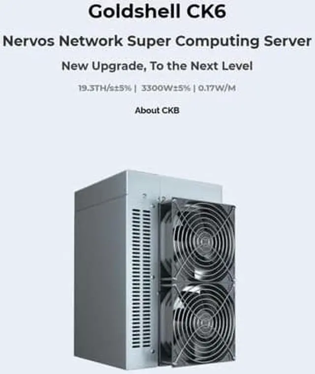Alt view image 3 of 4 - CK6 Nervos Network Super Computing Server New Upgrade, To the Next Level 19.3H/s±5% | 3300W±5% | 0.17W/M