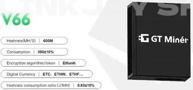 Alt view image 3 of 5 - GT Miner V66  600Mh 390W 6G EtHash Algorithm Server GT Miner V66 ETC ETHW Mining