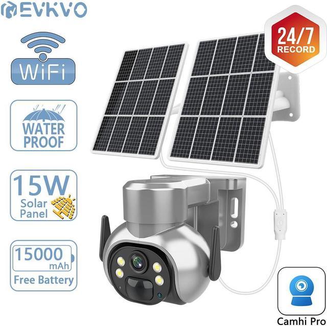 HD 5MP Wireless WiFi 4G Camera Solar Panel Rechargeable Battery