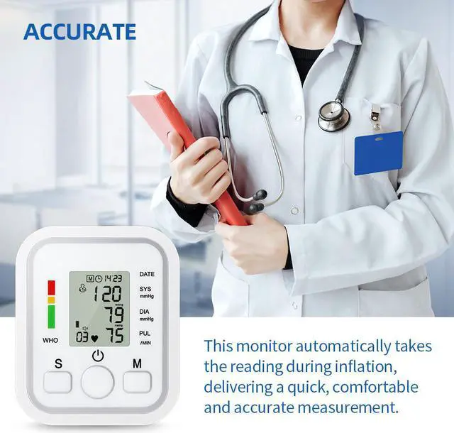 Alt view image 2 of 6 - Automatic Upper Arm Blood Pressure Monitor BP Machine Meter Digital Arm Cuff