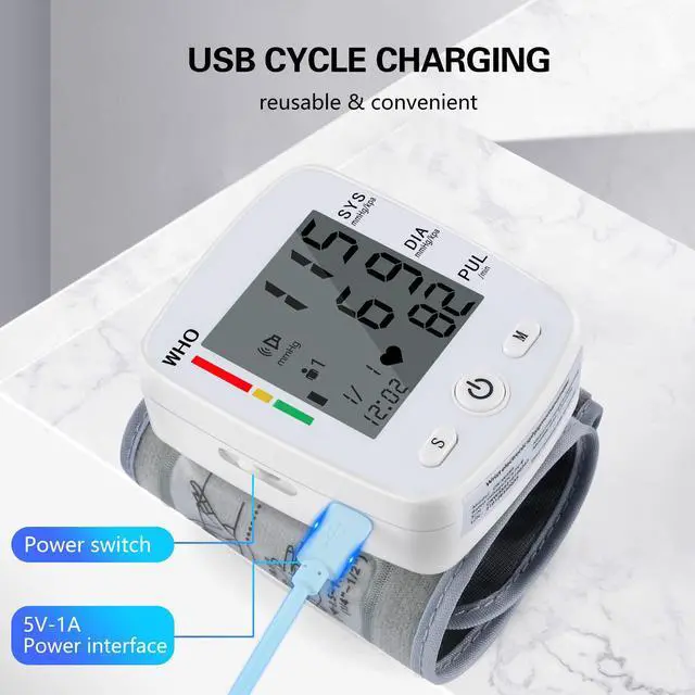 Alt view image 5 of 7 - Wrist Blood Pressure Monitor Wrist Cuff, BP Automatic Digital Portable Adjustable Home Pressure Machine