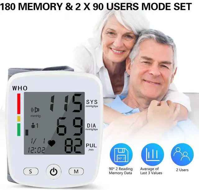 Alt view image 2 of 7 - Wrist Blood Pressure Monitor Wrist Cuff, BP Automatic Digital Portable Adjustable Home Pressure Machine