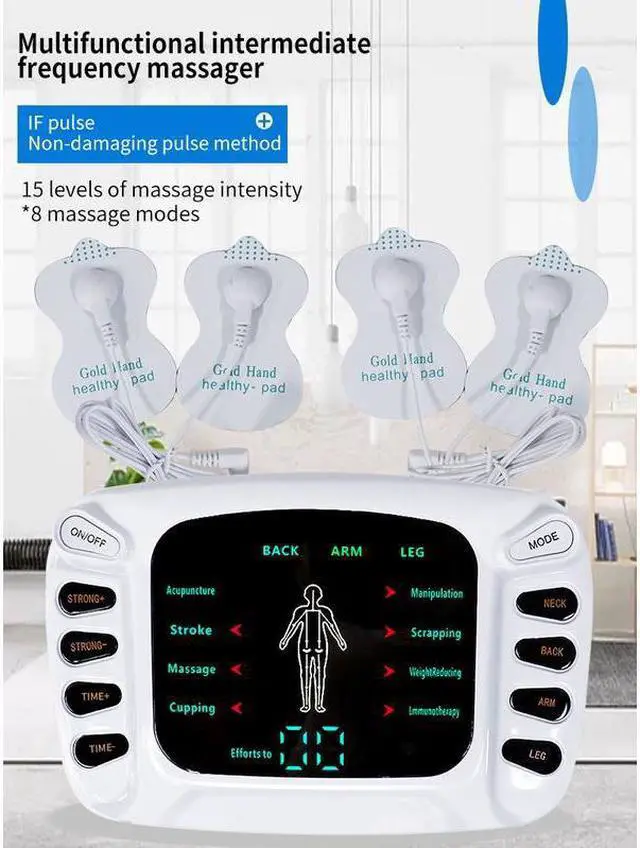 Alt view image 6 of 7 - TAKROL Dual Output Tens Acupuncture Electric Therapy Massager EMS Muscle Stimulator 8 Modes Meridian Physiotherapy Apparatus Massager