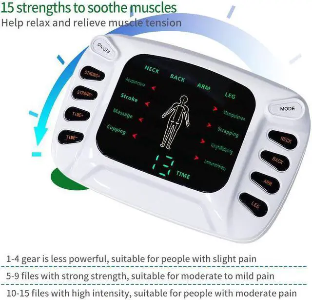 Alt view image 4 of 7 - TAKROL Dual Output Tens Acupuncture Electric Therapy Massager EMS Muscle Stimulator 8 Modes Meridian Physiotherapy Apparatus Massager