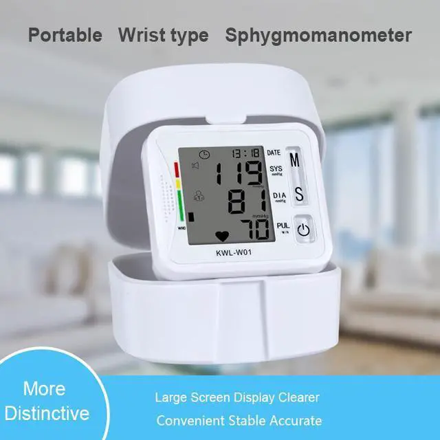 Alt view image 5 of 7 - TAKROL KWL-W01 Portable Wrist Blood Pressure Monitor Digital LCD Display Wrist Cuff Sphygmomanometer