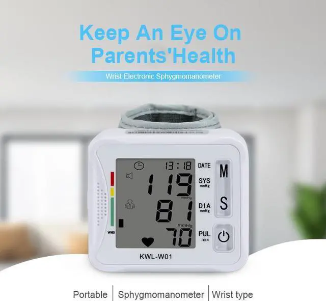 Alt view image 6 of 7 - TAKROL KWL-W01 Portable Wrist Blood Pressure Monitor Digital LCD Display Wrist Cuff Sphygmomanometer