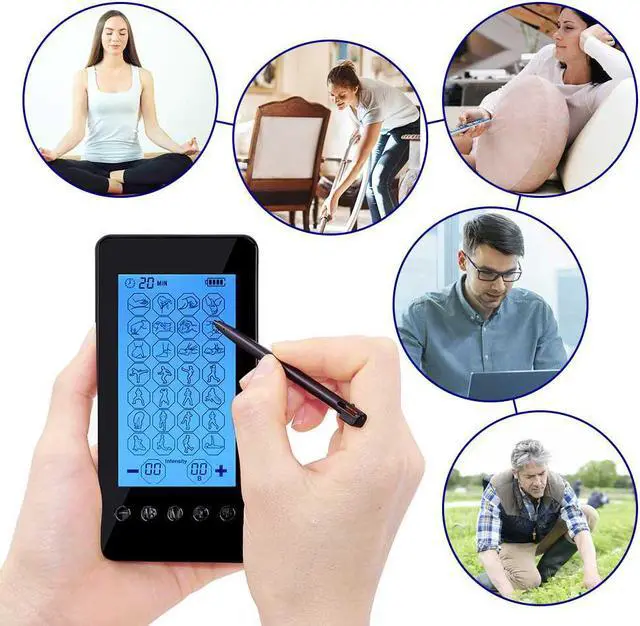 Alt view image 6 of 7 - TAKROL EMS Electronic Massager Muscle Stimulator Therapy Stimulation Tens Unit 28 Modes Electric Massage Pain Relief Adjustable Lightweight with Touch Screen LCD Display