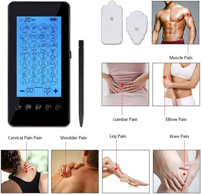Alt view image 4 of 7 - TAKROL EMS Electronic Massager Muscle Stimulator Therapy Stimulation Tens Unit 28 Modes Electric Massage Pain Relief Adjustable Lightweight with Touch Screen LCD Display