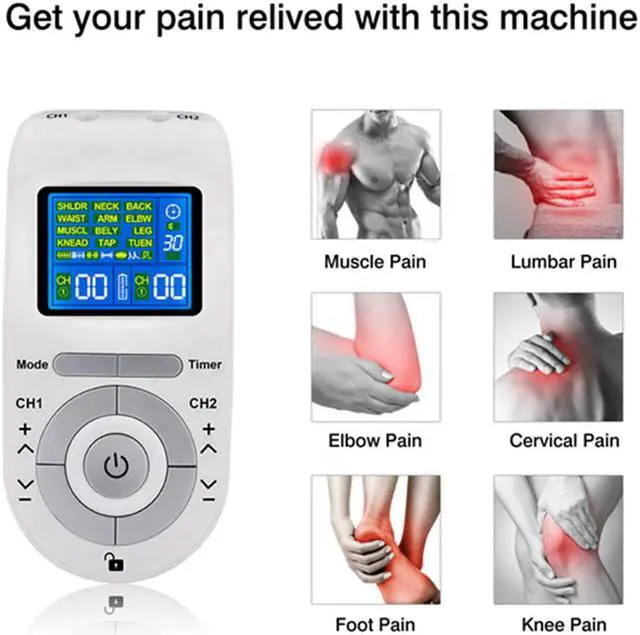 Alt view image 4 of 7 - TAKROL T-106 Electric 12 Modes Tens Pads Massager Machine Unit Pain Relief Pulse Massage EMS ABS Muscle Stimulator