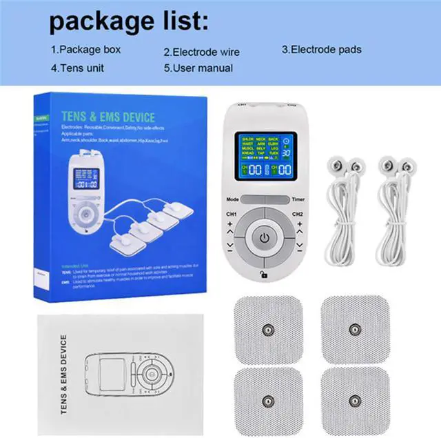 Alt view image 7 of 7 - TAKROL T-106 Electric 12 Modes Tens Pads Massager Machine Unit Pain Relief Pulse Massage EMS ABS Muscle Stimulator