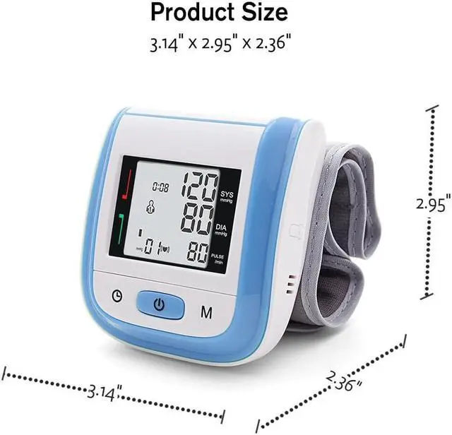 Alt view image 2 of 6 - TAKROL Tonometer Automatic Wrist Digital Blood Pressure Monitor Digital LCD Sphgmomanometer Heart Beat Rate Pulse Meter
