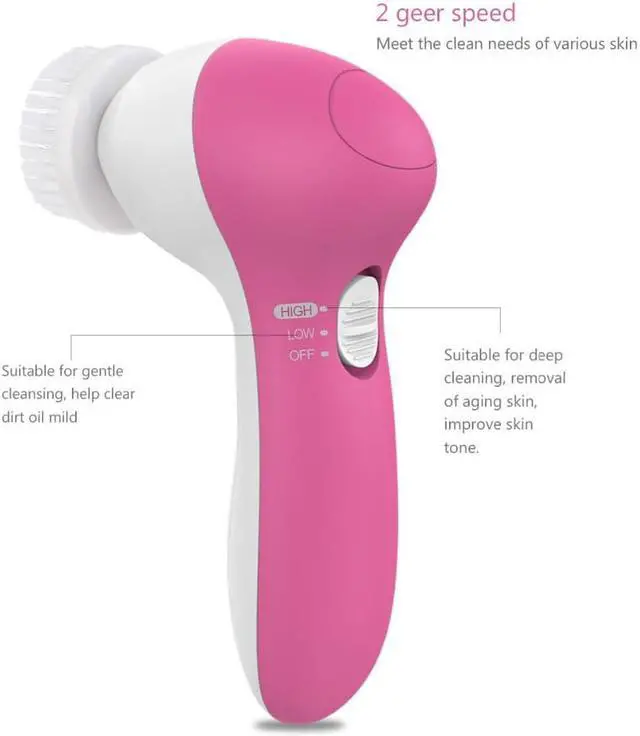 Alt view image 6 of 7 - Facial Cleansing Brush Face Scrubber: Electric Exfoliating Spa Skin Care Massager Blackhead Cleaning Facial Cleanser Tools Electronic Acne Skin Washer Spinning System Christmas Gift