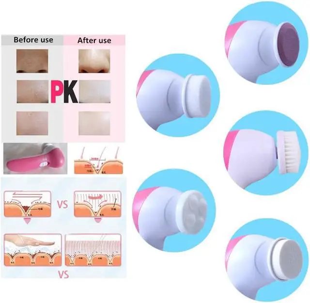 Alt view image 4 of 7 - Facial Cleansing Brush Face Scrubber: Electric Exfoliating Spa Skin Care Massager Blackhead Cleaning Facial Cleanser Tools Electronic Acne Skin Washer Spinning System Christmas Gift