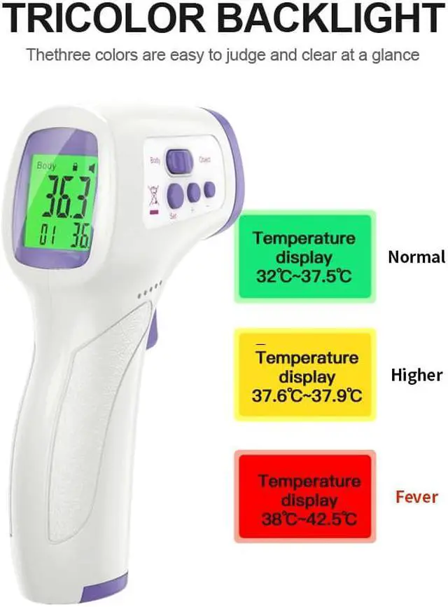 Alt view image 4 of 6 - TAKROL Ck-t1501 Portable Thermometer Infrared Forehead Thermometer Non-Contact Digital Thermometer with Fever Alert Function, 3 in 1 Digital Medical Infrared Thermometer for Baby, Adults