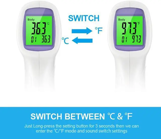 Alt view image 5 of 6 - TAKROL Ck-t1501 Portable Thermometer Infrared Forehead Thermometer Non-Contact Digital Thermometer with Fever Alert Function, 3 in 1 Digital Medical Infrared Thermometer for Baby, Adults