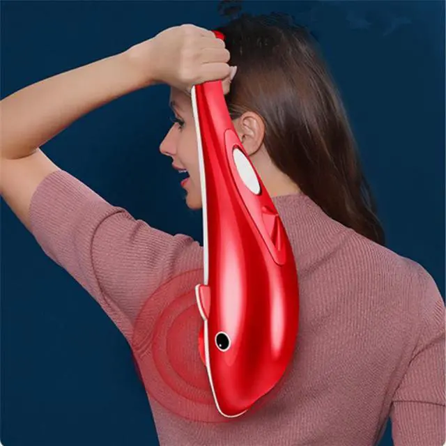 Alt view image 2 of 6 - TAKROL Dolphin Massage Stick Massager Hammer Portable Handheld Electric Wireless Vibration Vherapy Instrument Suitable for Neck Shoulder and Back Massage