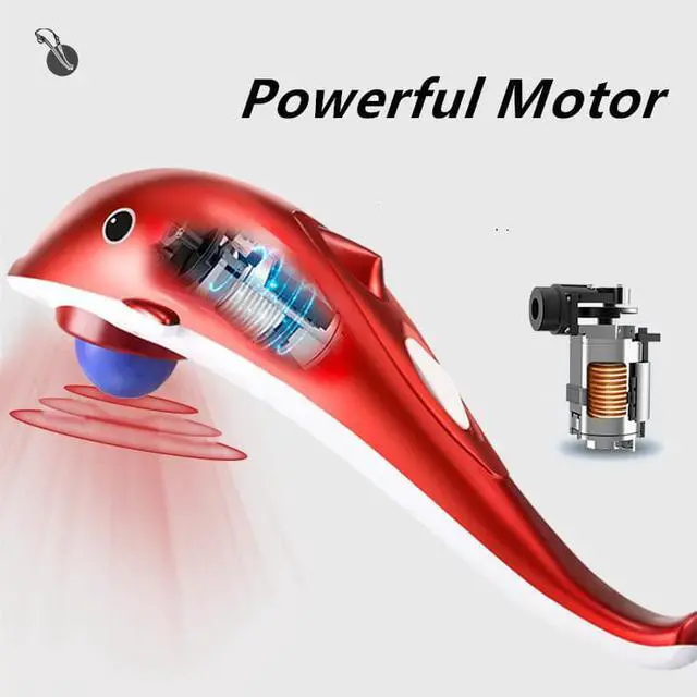 Alt view image 5 of 6 - TAKROL Dolphin Massage Stick Massager Hammer Portable Handheld Electric Wireless Vibration Vherapy Instrument Suitable for Neck Shoulder and Back Massage