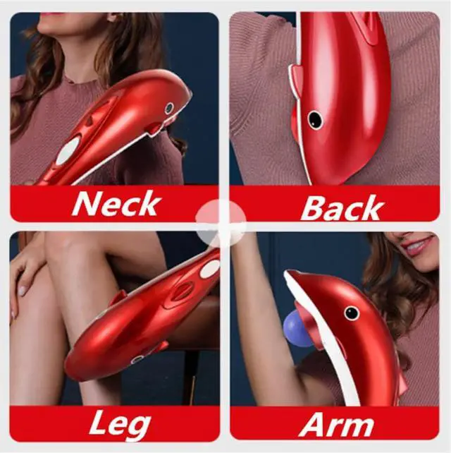 Alt view image 6 of 6 - TAKROL Dolphin Massage Stick Massager Hammer Portable Handheld Electric Wireless Vibration Vherapy Instrument Suitable for Neck Shoulder and Back Massage