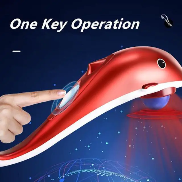 Alt view image 3 of 6 - TAKROL Dolphin Massage Stick Massager Hammer Portable Handheld Electric Wireless Vibration Vherapy Instrument Suitable for Neck Shoulder and Back Massage