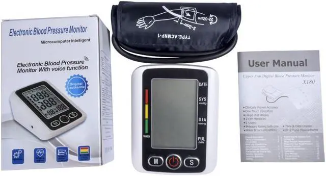 Alt view image 4 of 7 - TAKROL CK-X180 Electric Bp Monitor with Adapter Cable Digital Tensiometer Arm Blood Pressure Monitor Fully Automatic &High-precision Electronic Sphygmomanometer Arm Style Home Tonometer